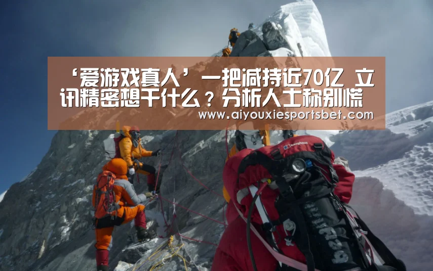 ‘爱游戏真人’一把减持近70亿 立讯精密想干什么?分析人士称别慌(图1) 爱游戏平台